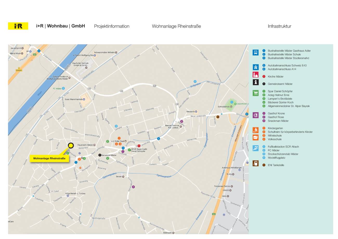 Rheinstraße in Mäder Ortsplan i+R Wohnbau Rheinstraße in Mäder Ortsplan i+R Wohnbau