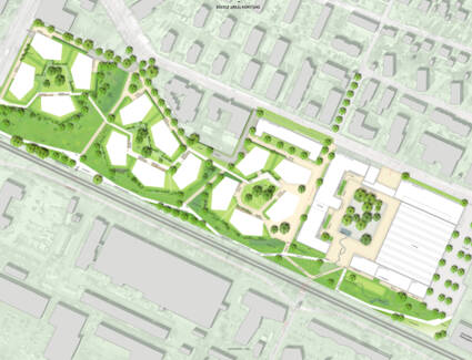 Einen zusätzlichen Park zeigt nun der adaptierte Lageplan für die Bebauung des ehemaligen Siemensareals. Zudem wurden bei den Gebäuden in unmittelbarer Nachbarschaft zur Bücklestraße 9 die Gebäudehöhen zurückgenommen. Einen zusätzlichen Park zeigt nun der adaptierte Lageplan für die Bebauung des ehemaligen Siemensareals. Zudem wurden bei den Gebäuden in unmittelbarer Nachbarschaft zur Bücklestraße 9 die Gebäudehöhen zurückgenommen.