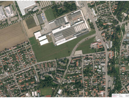 Luftbild Grenzhofareal Memmingen