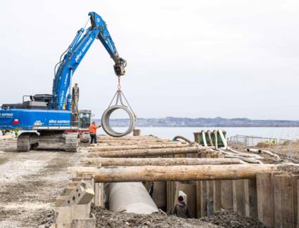 i+R verlegte das neue, rund 900 Meter lange Ablaufrohr von der Abwasserreinigungsanlage Bregenz bis in den Bodensee. © Dietmar Walser