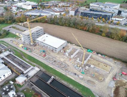 Die Baustelle des GTL in Lindau "von oben" © Stadt Lindau