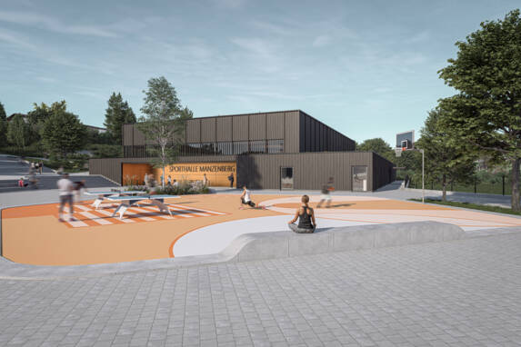 Visualisierung Sporthalle Tettnang Manzenberg