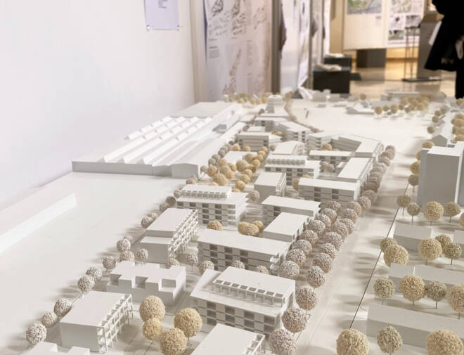 Modell beim Architekturwettbewerb Grenzhofareal Memmingen